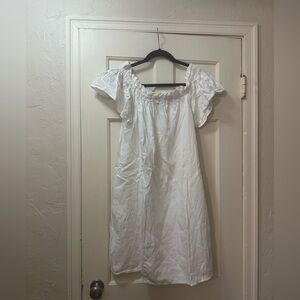 Philosophy Republic Clothing Ruffled White Off-Shoulder Linen Dress
